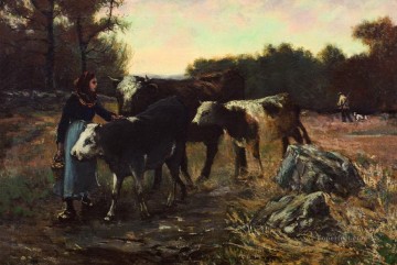 牛のいる風景 1910 Oil Paintings
